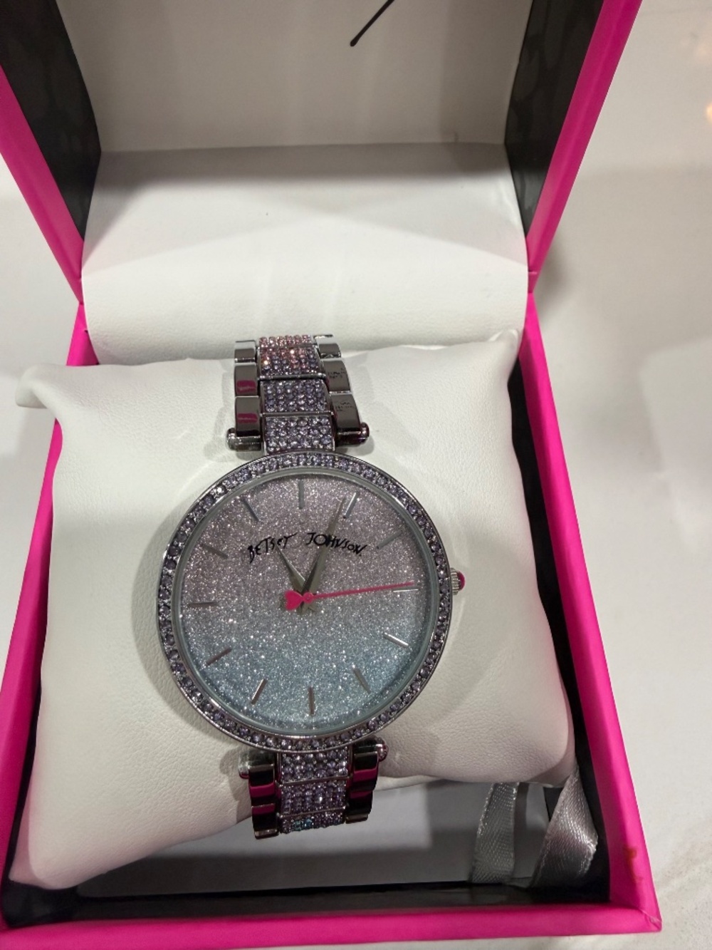 NWT Betsey Johnson silver sparkly glittery watch - Picture 4 of 9